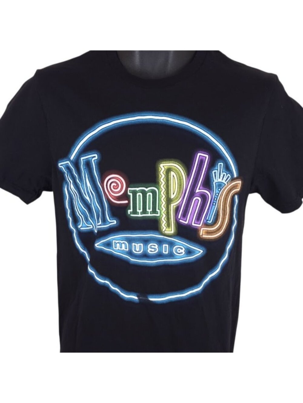 Memphis Music T Shirt Mens Size Small Black Tennessee Travel Destination Tee